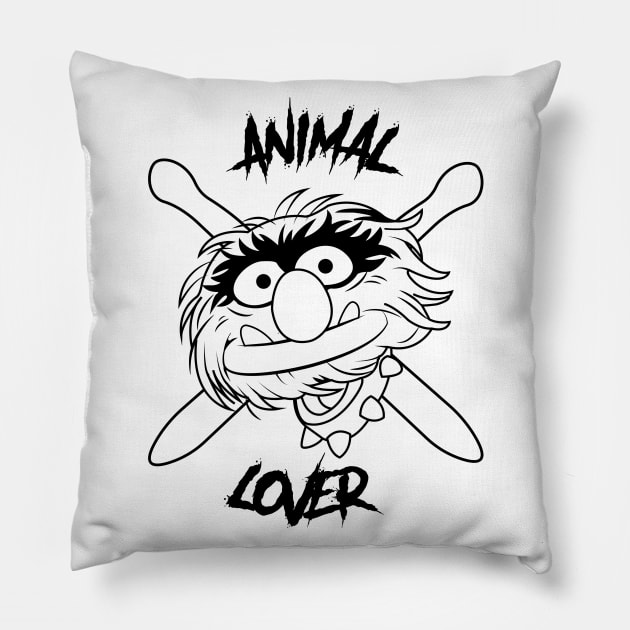 ANIMAL LOVER BLACK AND WHITE VERSION Pillow by SIMPLICITEE