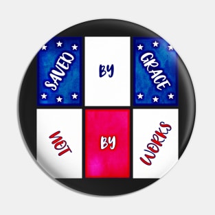 Ephesians 2:8-9 Saved By Grace Red White Blue Oil Painting Tiles Pin