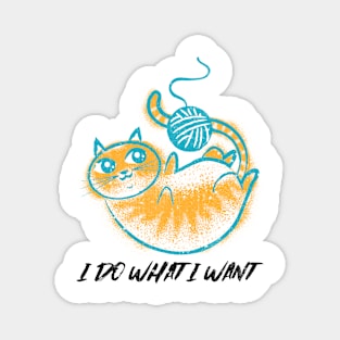 I do what I want Funny knitting cat Magnet