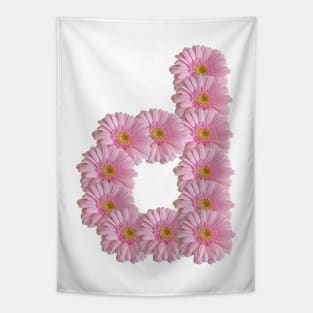 Letter d Pink Gerbera Daisy Tapestry