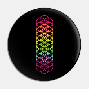 Flower of Life Chakra Pin