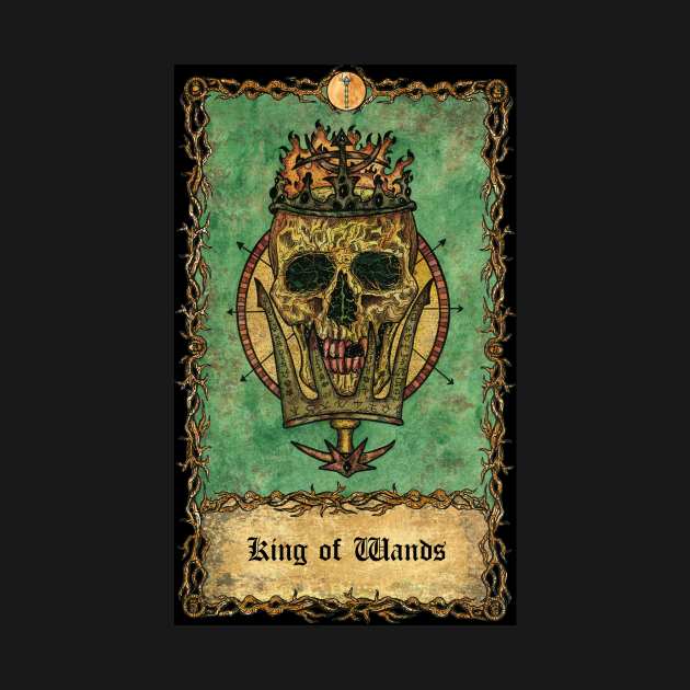 King Of Wands. Eternal Bones Tarot (Colorful) design. by Mystic Arts