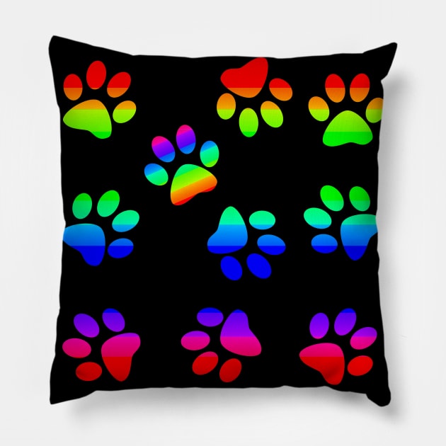 Cute Little Paws - Pattern Design 5 Pillow by art-by-shadab