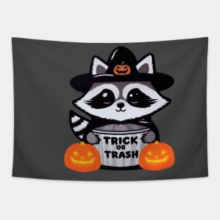 Raccoon Trick or Trash Tapestry