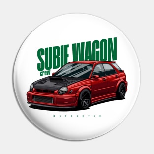 Subie Wagon (red) Pin