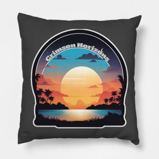 Crimson Horizons Pillow