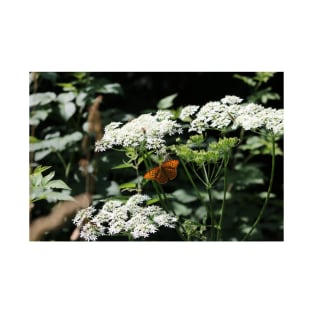 Beautiful butterfly and bees on white flowers T-Shirt