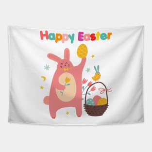 Happy easter with bunny Tapestry