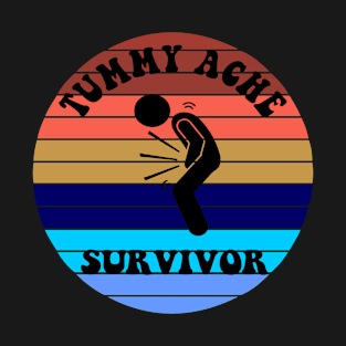 Vintage Tummy Ache Survivor(Retro Black) T-Shirt