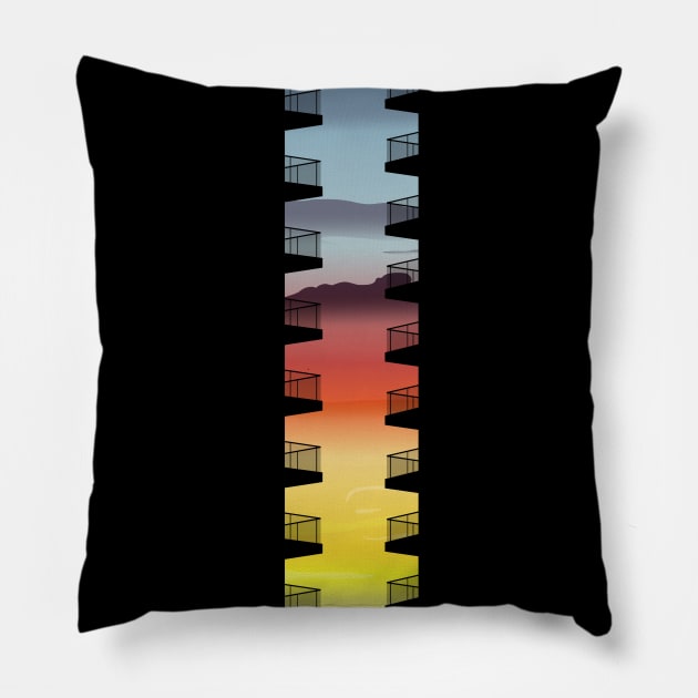 Life between the buildings Pillow by AtelierNab