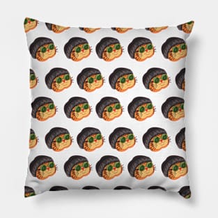 hip hop style orange cat pattern Pillow