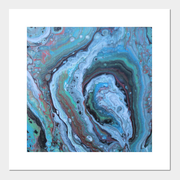 Silver And Green Geode Geode Painting Posters And Art Prints