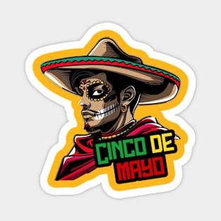 Cinco de mayo mexican man wear sumbrero Magnet