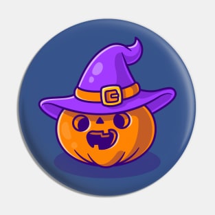 Cute Witch Pumpkin Halloween Cartoon Pin