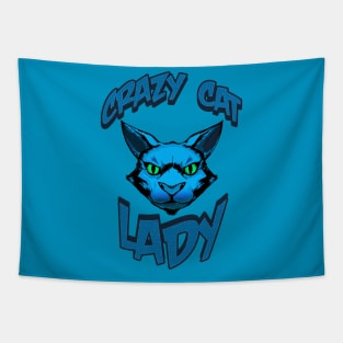 Crazy Cat Lady (blue) Tapestry