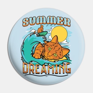 Summer Dreaming Cat Pin