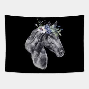 Floral Wild Horse Mustangs Animal Spirit Wildlife Rescue Tapestry