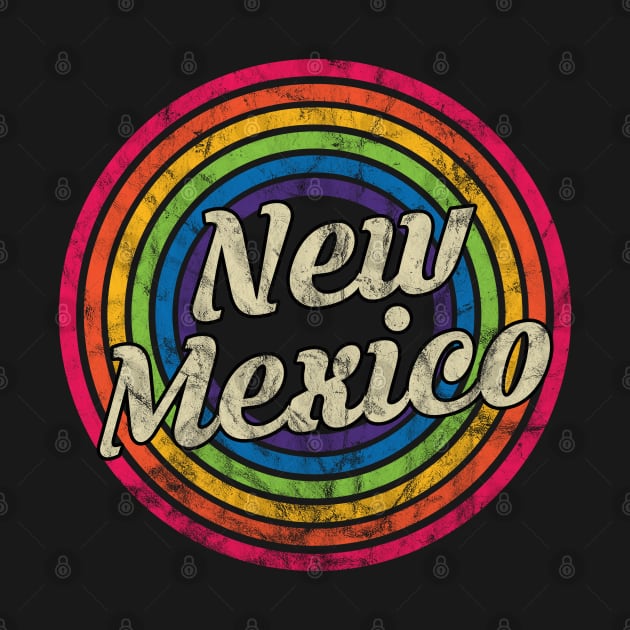 New Mexico - Retro Rainbow Faded-Style by MaydenArt