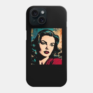 Beautiful Woman in Pop Art Comic Style Phone Case