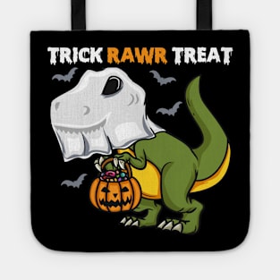 Trick RAWR Treat - Spooky Halloween Ghost Rex Gift Tote