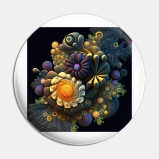 A Fractal Bouquet of Flowers Pin