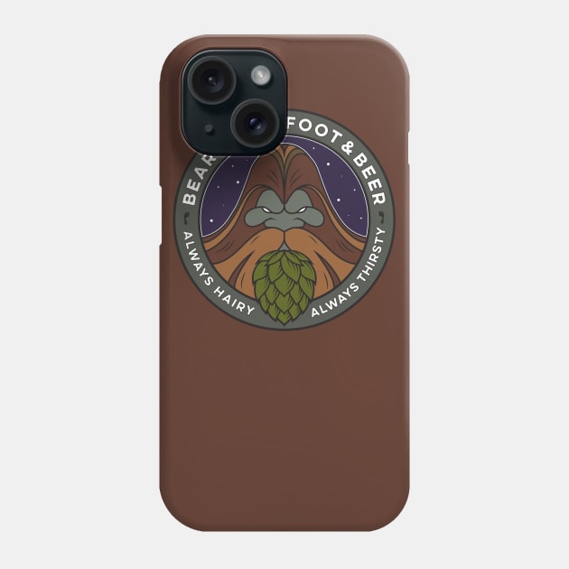 Beards, Bigfoot, & Beer Phone Case by CuratorofMysteries