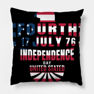 Red White and Blue Independence Day of United States Pillow