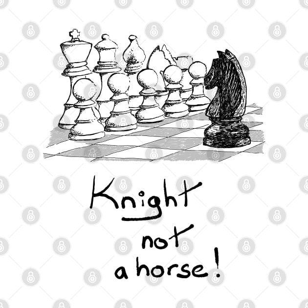 Hand drawn chess - knight by jitkaegressy