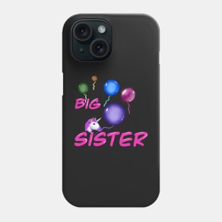 Big sister, cute way to announce a pregnancy, with a a unicorn and balloons, welcome a new baby Phone Case