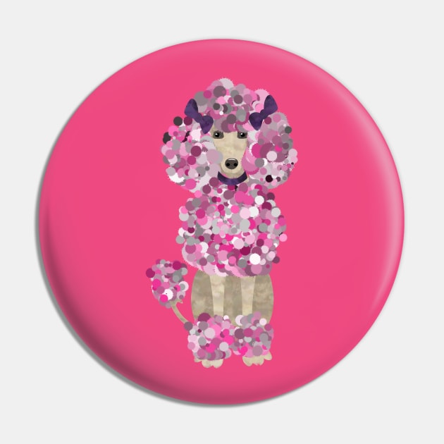 Fun Paint Splatter Poodle Pin by Nartissima