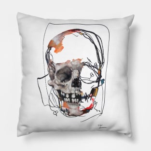 Magic Skull Original Painting | LSD Skull Pop Surreal Broken Banned Art | Unfinished Business Pillow