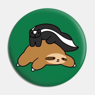 Sloth and Skunk Pin