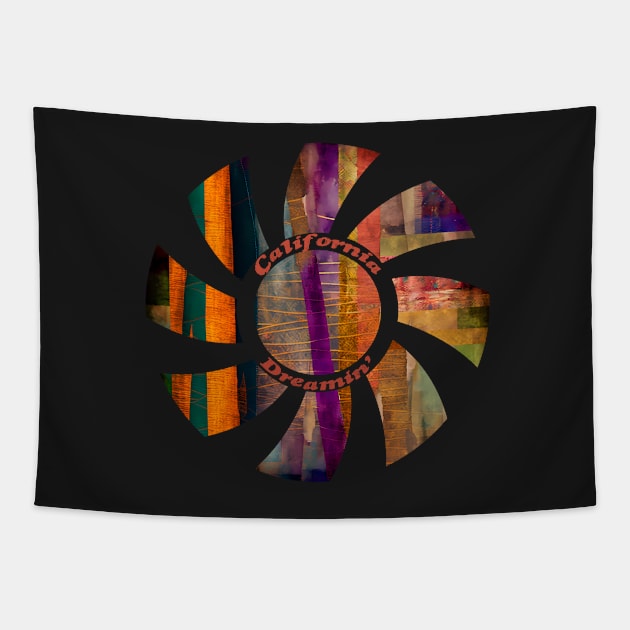 California Dreamin' Patchwork Sun Tapestry by TheJadeCat