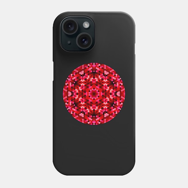 Red Kaleidoscope Hexagons Phone Case by KaSaPo