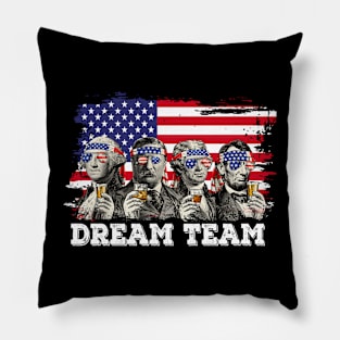 Dream Team Presidents Mount Rushmore 4th Of July America Pillow