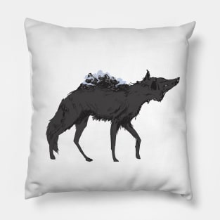 Mountain Range Wolf Pillow