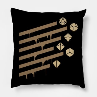 Dripping Brown Paint Polyhedral Dice Set Pillow