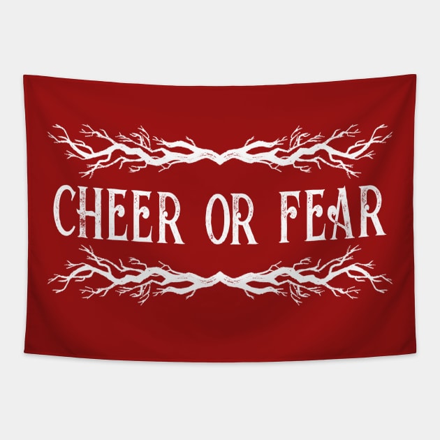 Cheer Or Fear Belsnickel Office Christmas Tapestry by graphicbombdesigns