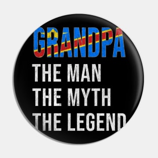 Grand Father Congolese Grandpa The Man The Myth The Legend - Gift for Congolese Dad With Roots From  Democratic Republic Of Congo Pin