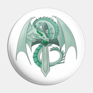 Emerald Sword Dragon Pin