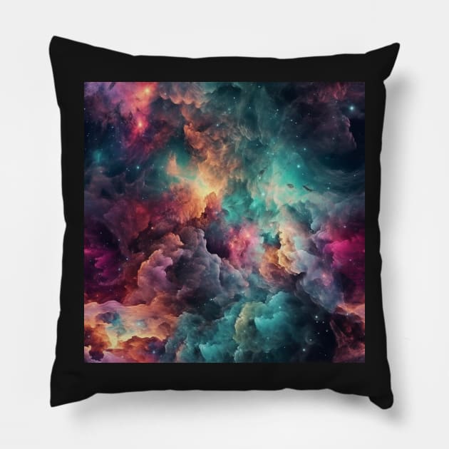 Step into a Celestial Wonderland: Discover Cosmic Creations Pillow by PixelPusherArt