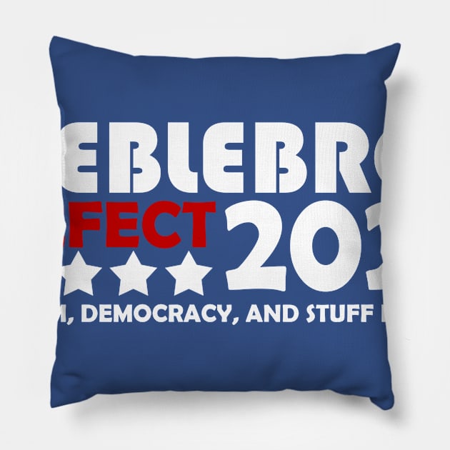 Beeblebrox-Prefect 2020 Pillow by Galactic Hitchhikers