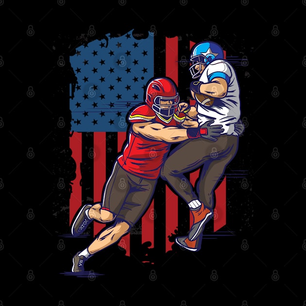 Rival American Football Teams In Match by gdimido