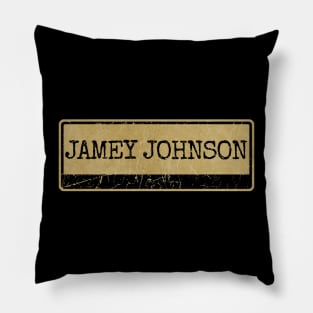 Aliska text black retro - Jamey Johnson Pillow