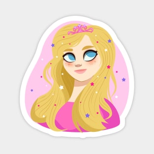 Cute Girl Cartoon Princess Design Magnet