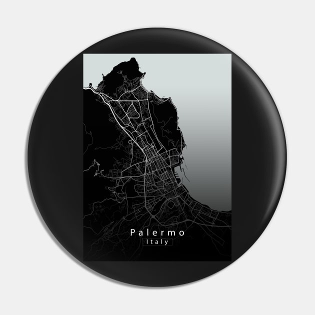 Palermo Italy City Map dark Pin by Robin-Niemczyk