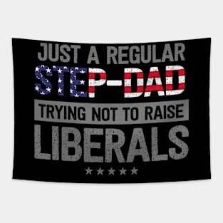 Regular Step-Dad Raise Liberals USA Flag Father's Day Tapestry