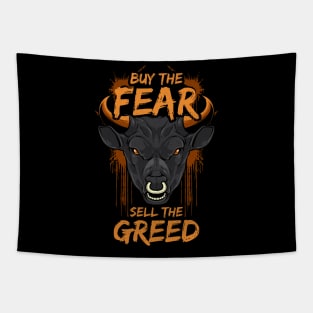 Buy The Fear Sell The Greed Bull Market Trader Tapestry