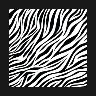 Zebra Skin Pattern Art | Black and White T-Shirt