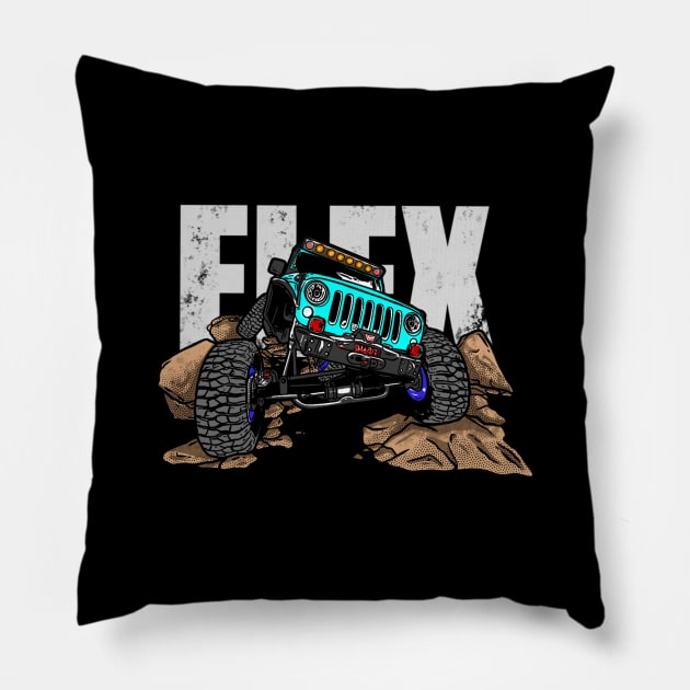 Jeep Flex Ocean Blue Pillow by 4x4 Sketch